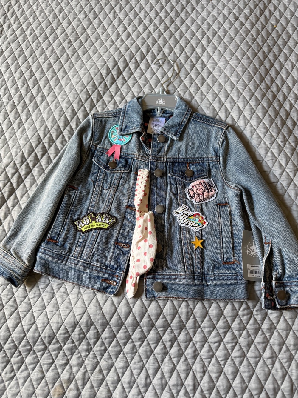 Disney Blue Denim Jacket with Colorful Patches